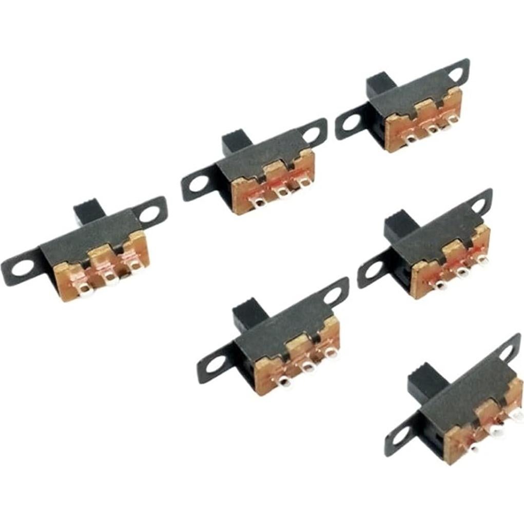 Interruptor deslizante SPDT mini negro LSUHUI 100 piezas 6MM