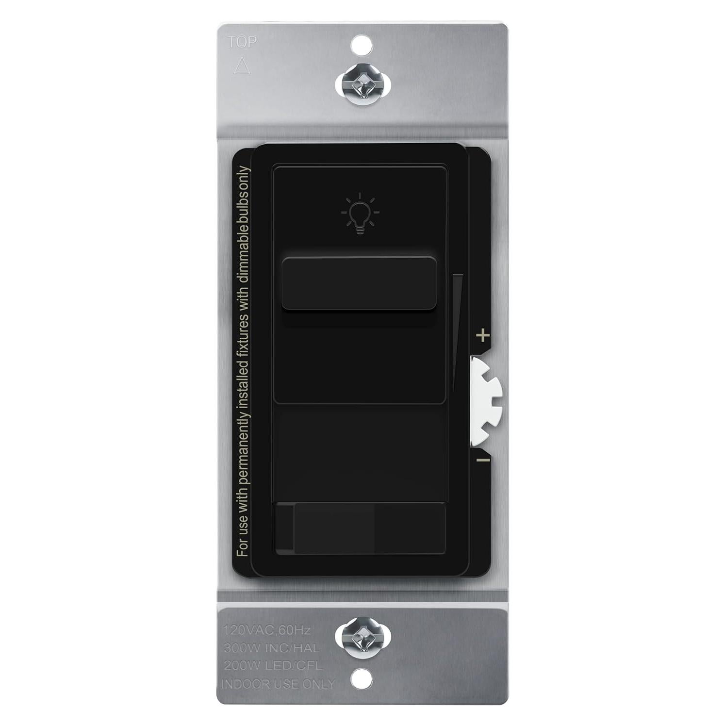 Interruptor Regulador de Luz Digital TOPGREENER 200W Negro