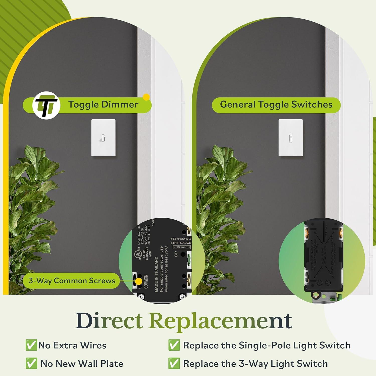 Interruptor Regulable TG Digital 1 Polo 3 Vías Blanco LED