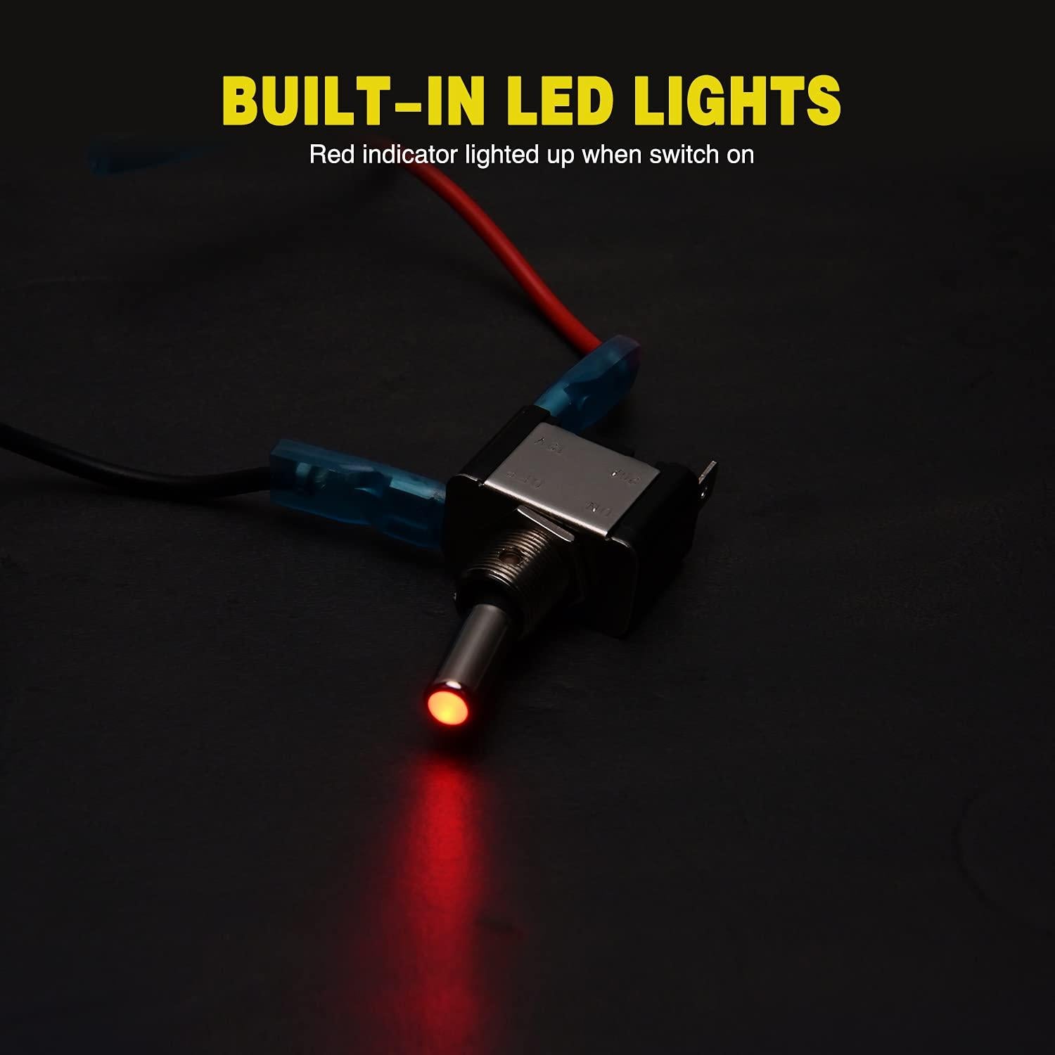 Interruptores de Palanca LED Nilight 5PCS 12V 20A SPST