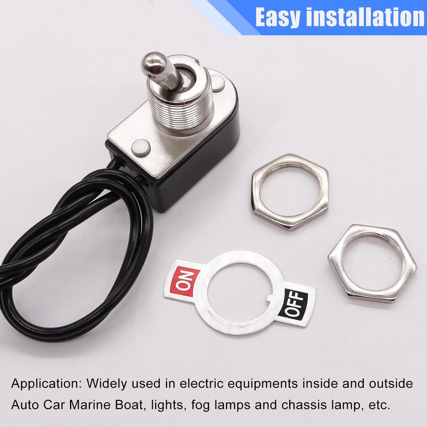 Interruptor de Palanca SPST Taiss 2 Piezas 6A 125V ON/OFF