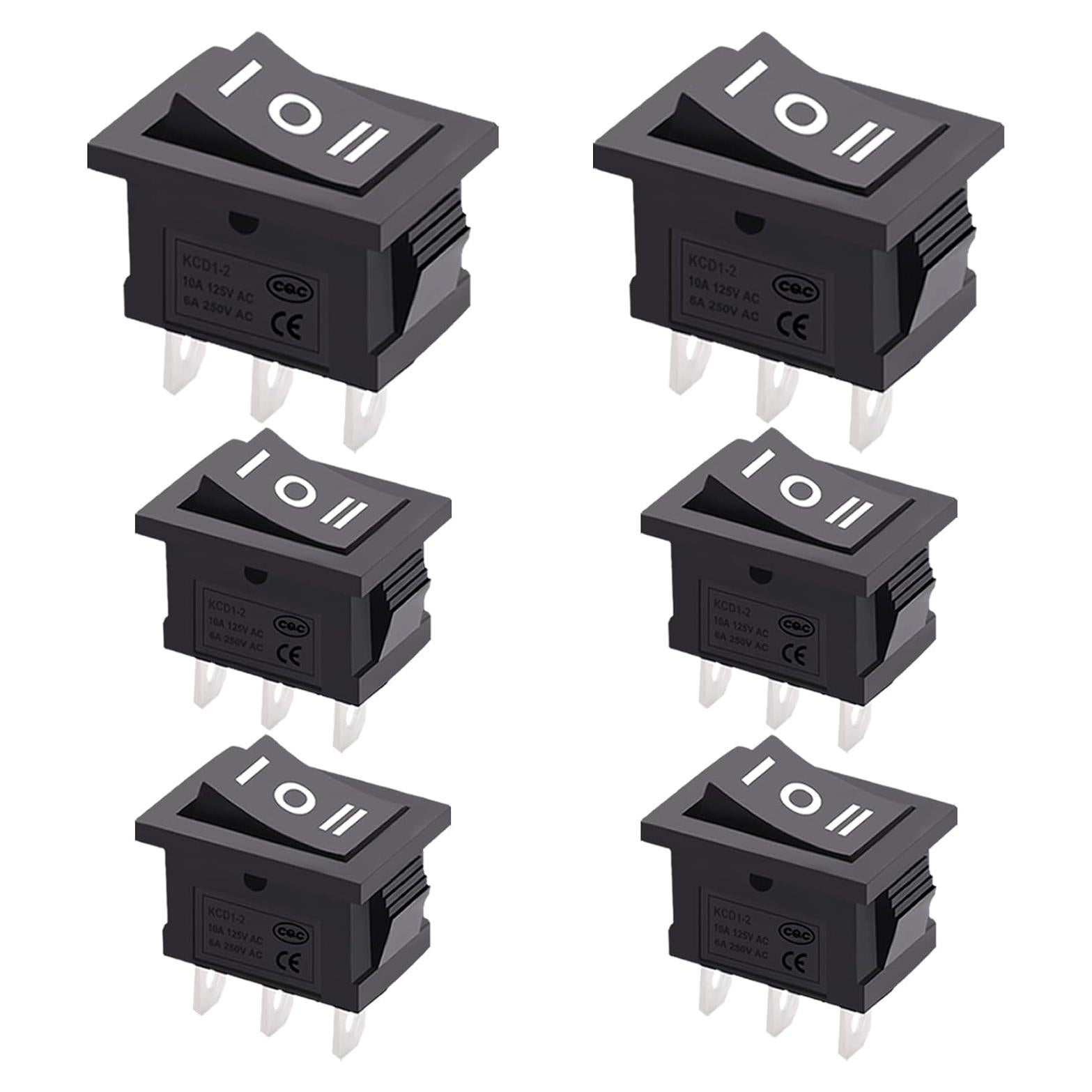 Interruptor Rocker 12V TWTADE KCD1-2-103 3 Posiciones 6 Pcs