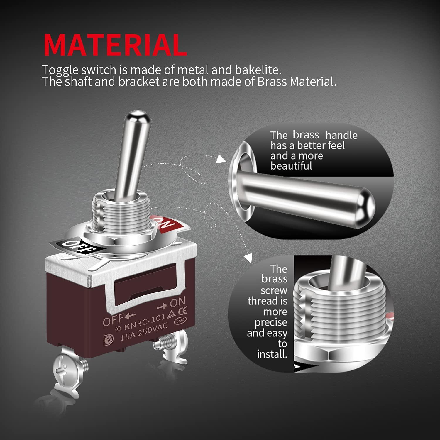 Interruptor de Palanca a Prueba de Agua DaierTek 12V 30A SPST