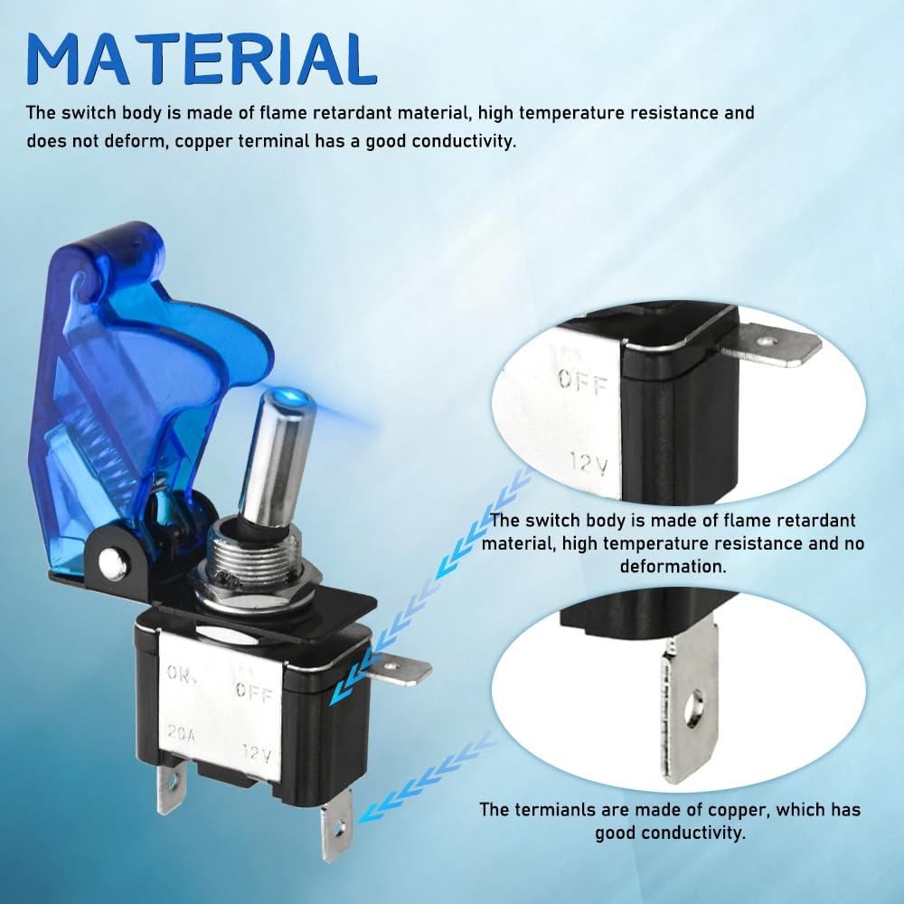 Interruptores de Palanca LED 12V 20A WMYCONGCONG 6 Colores