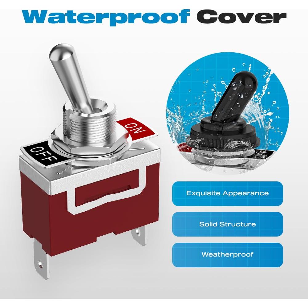 Interruptor de palanca impermeable Malictele 12V 30A 2Pin ON/OFF