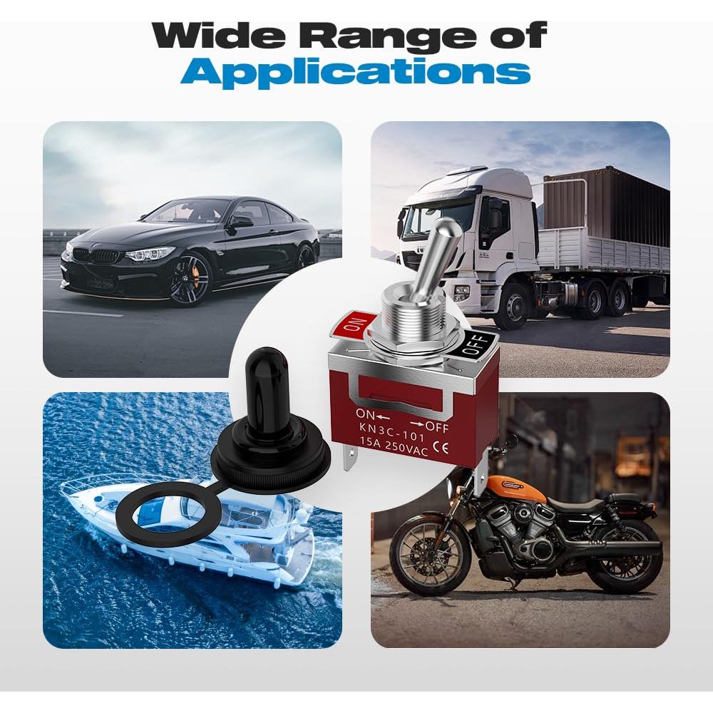 Interruptor de palanca impermeable Malictele 12V 30A 2Pin ON/OFF