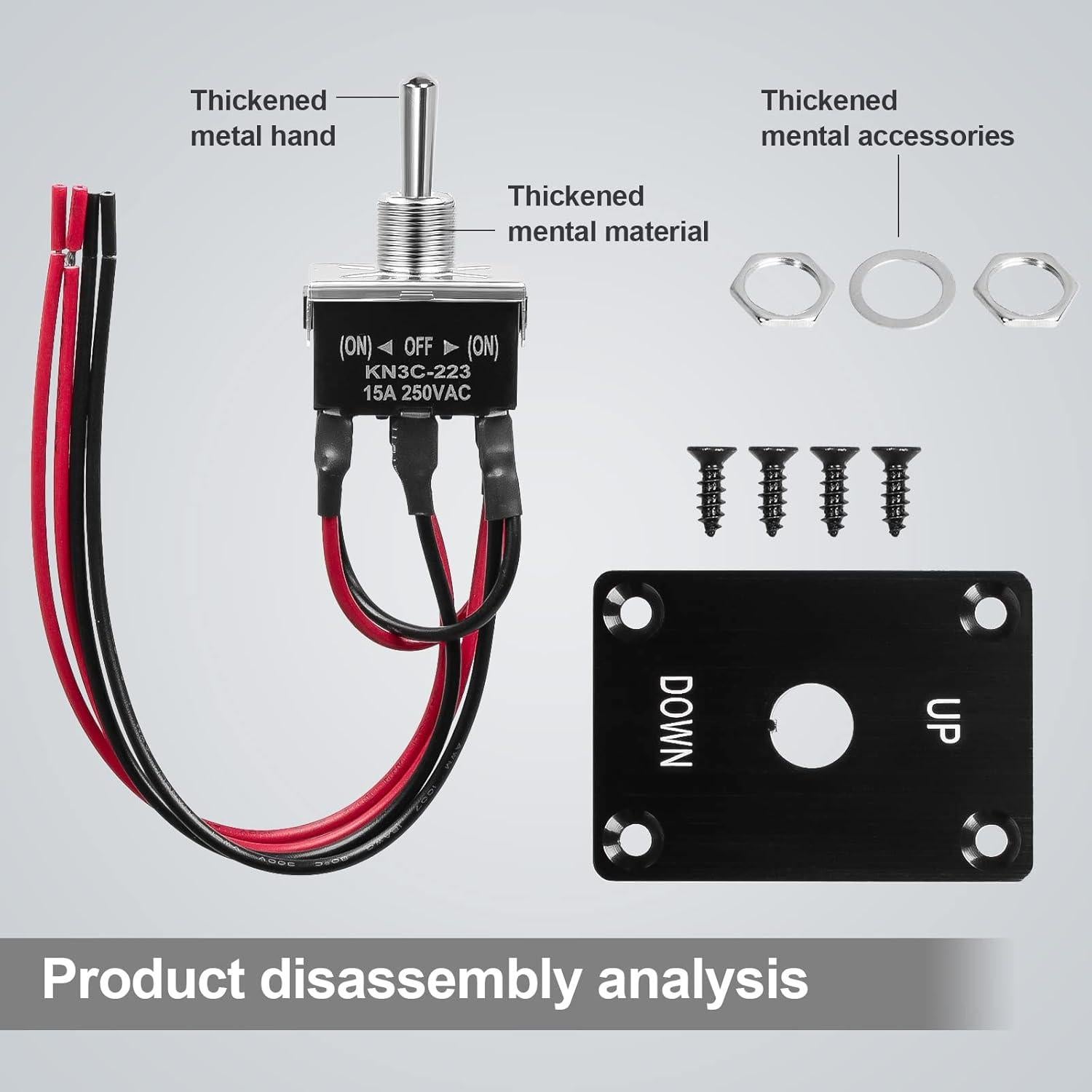 Interruptor de Palanca GUETNEU 6 Pines 15A-250V AC/DC Impermeable