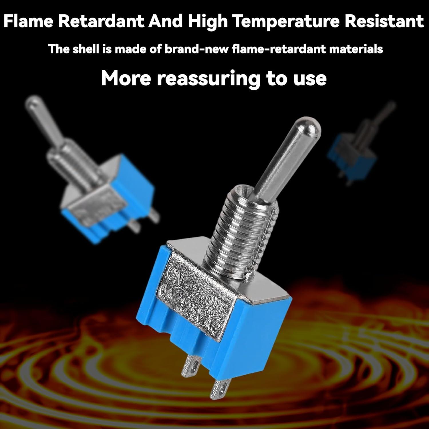 10 Interruptores de Palanca MTS-101 6A 125V 2 Pines ON/OFF