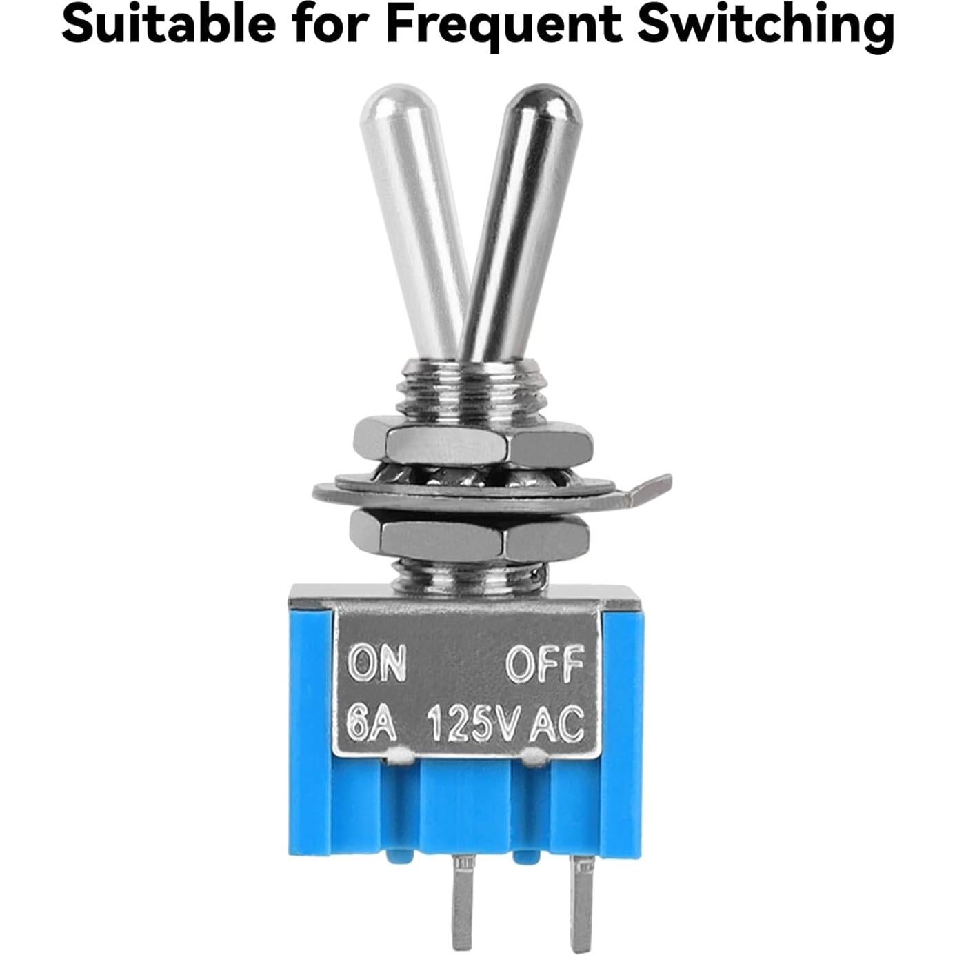 10 Interruptores de Palanca MTS-101 6A 125V 2 Pines ON/OFF