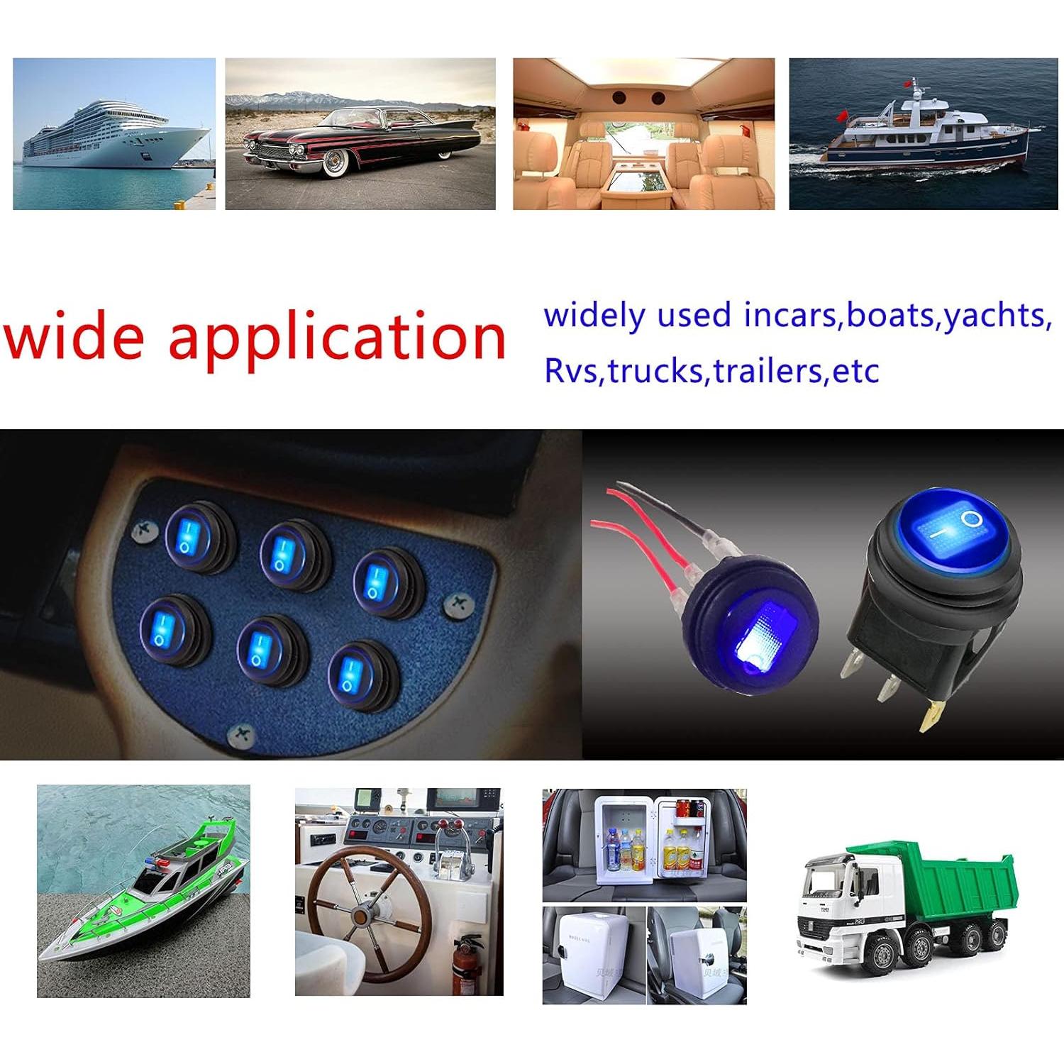 Interruptor de Palanca Redondo TIANWIDJEW 12V Impermeable 5 Piezas