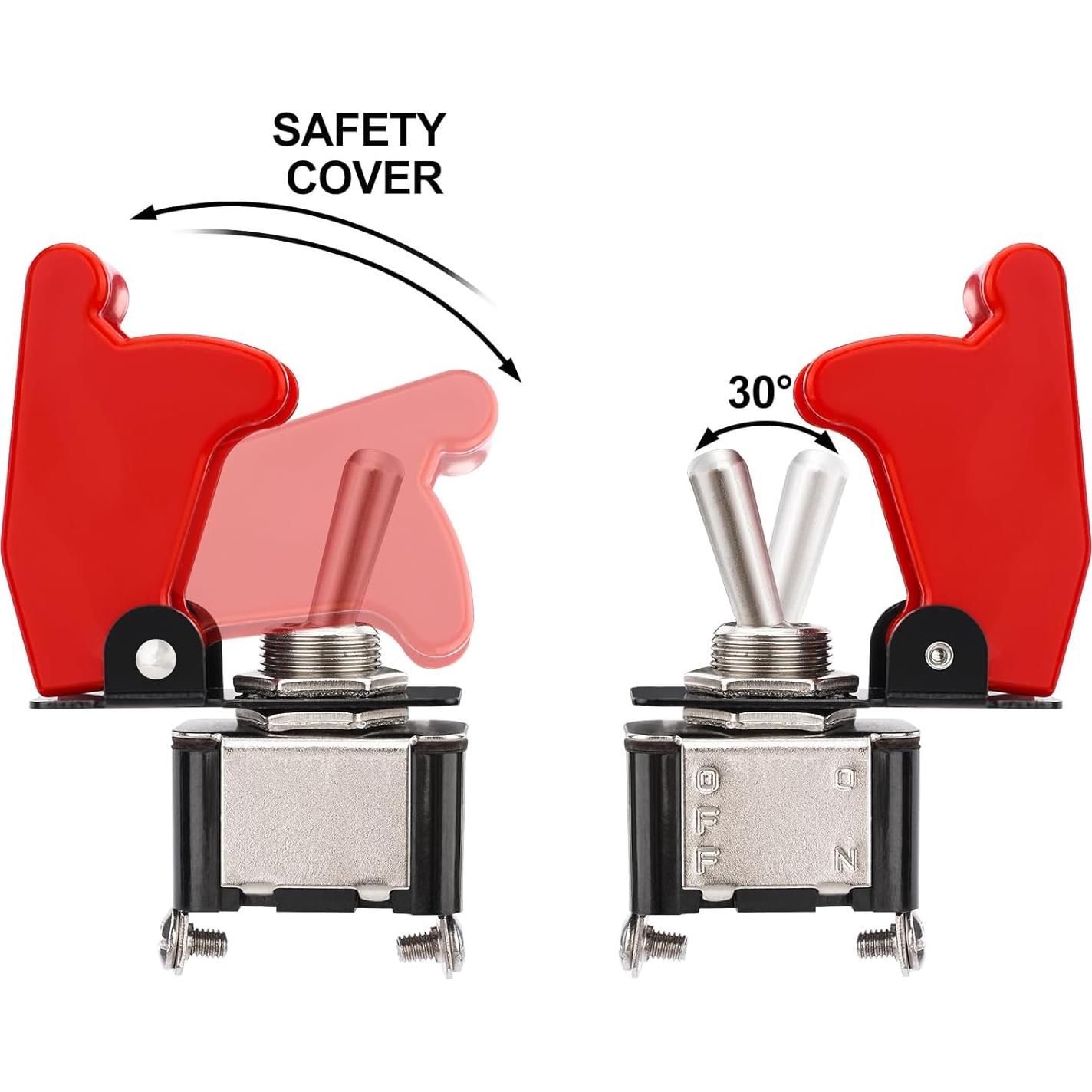 Interruptor de Palanca Baomain 20A 12V con Cubierta de Seguridad