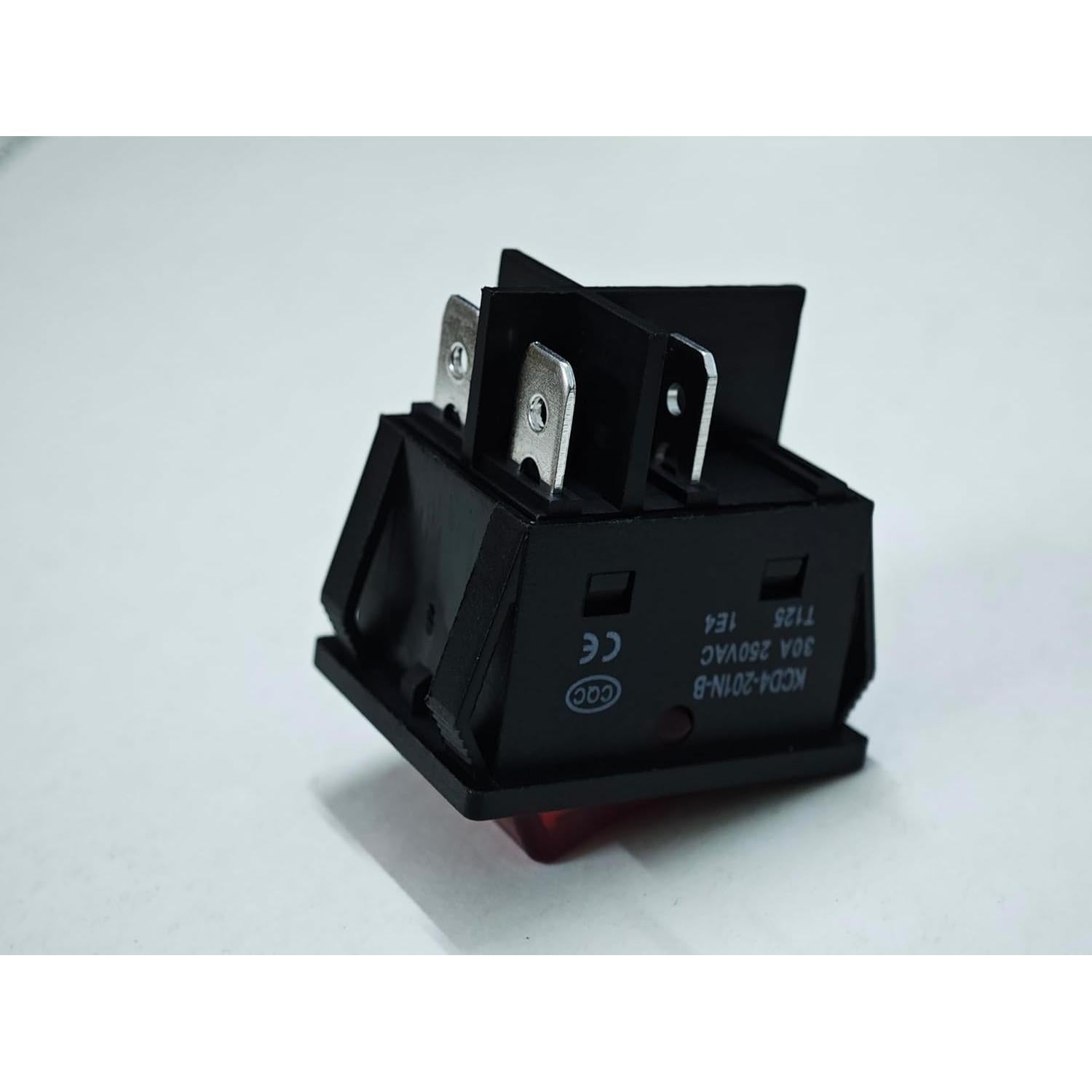 Interruptor Rocker KCD4 DPST 30A 250V con Luz Roja