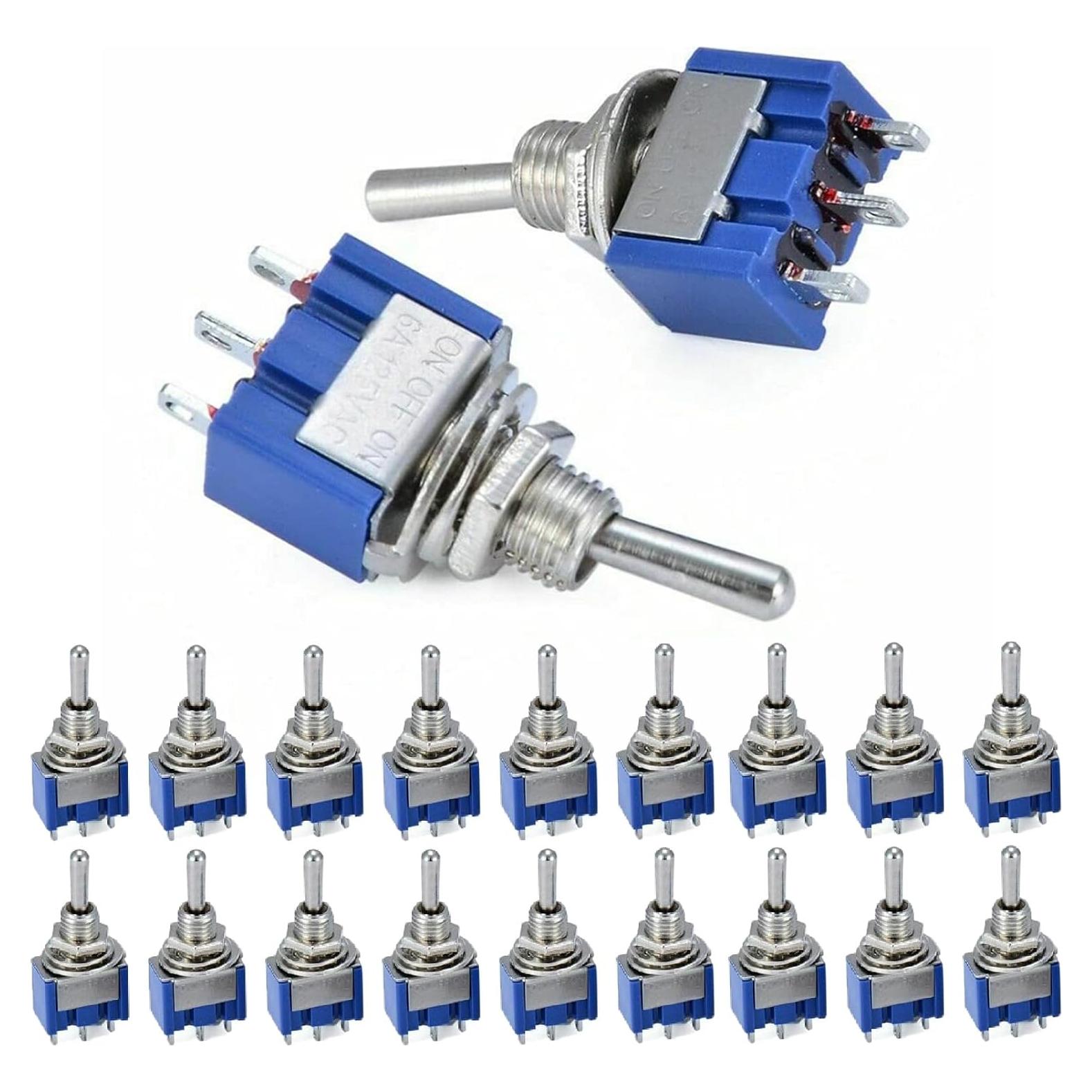 Paquete de 20 Interruptores de Palanca SPDT KEAcvise 6A 125V