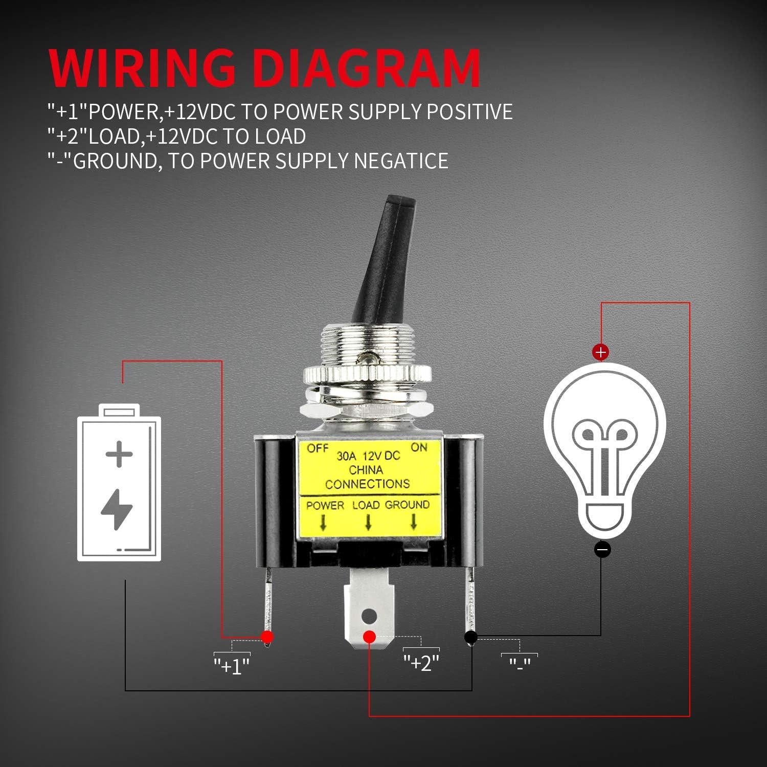 Interruptor de Palanca Iluminado DaierTek 12V Verde 30A - 2 Piezas