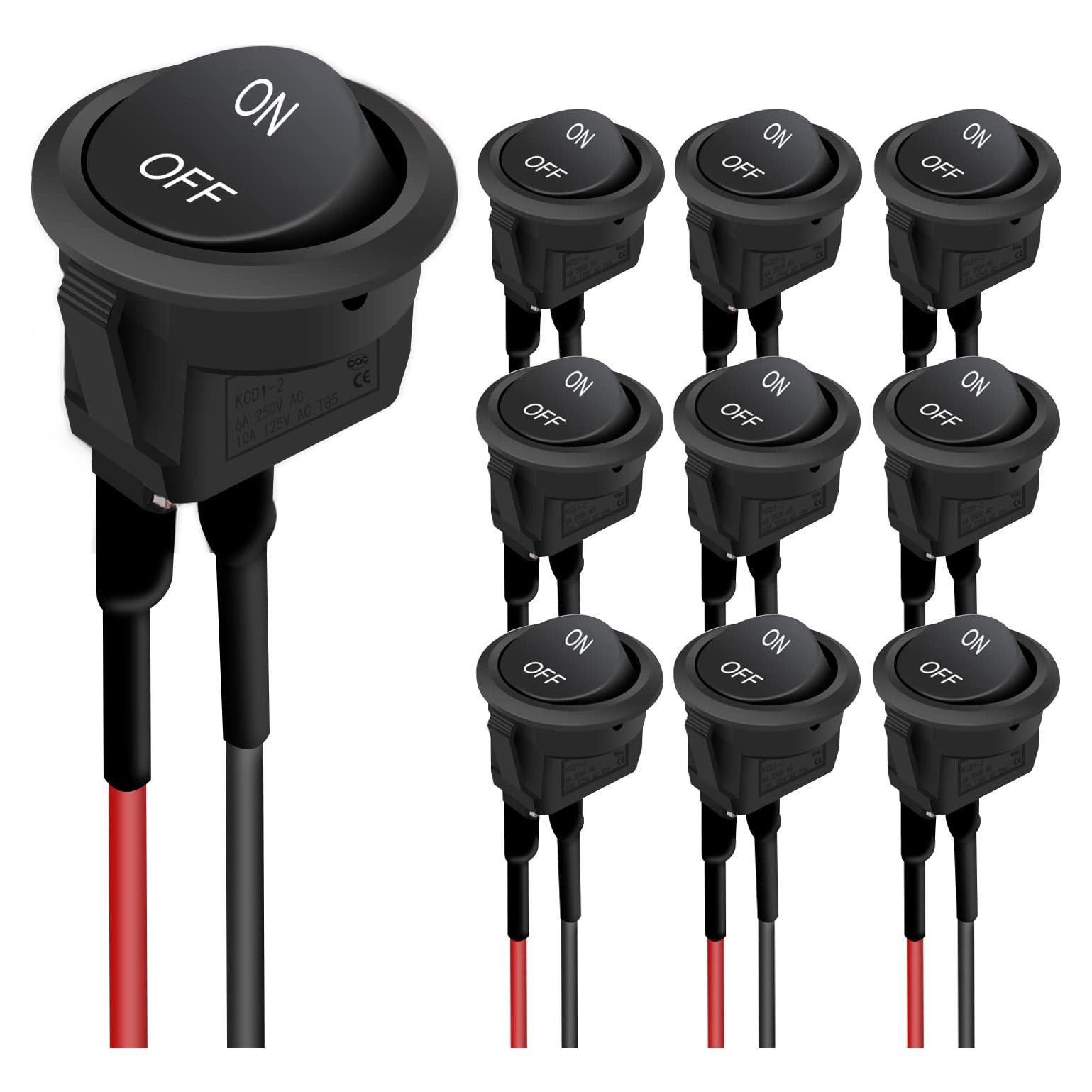 Interruptor Basculante TWTADE 10PCS 12V On/Off 6A/250V