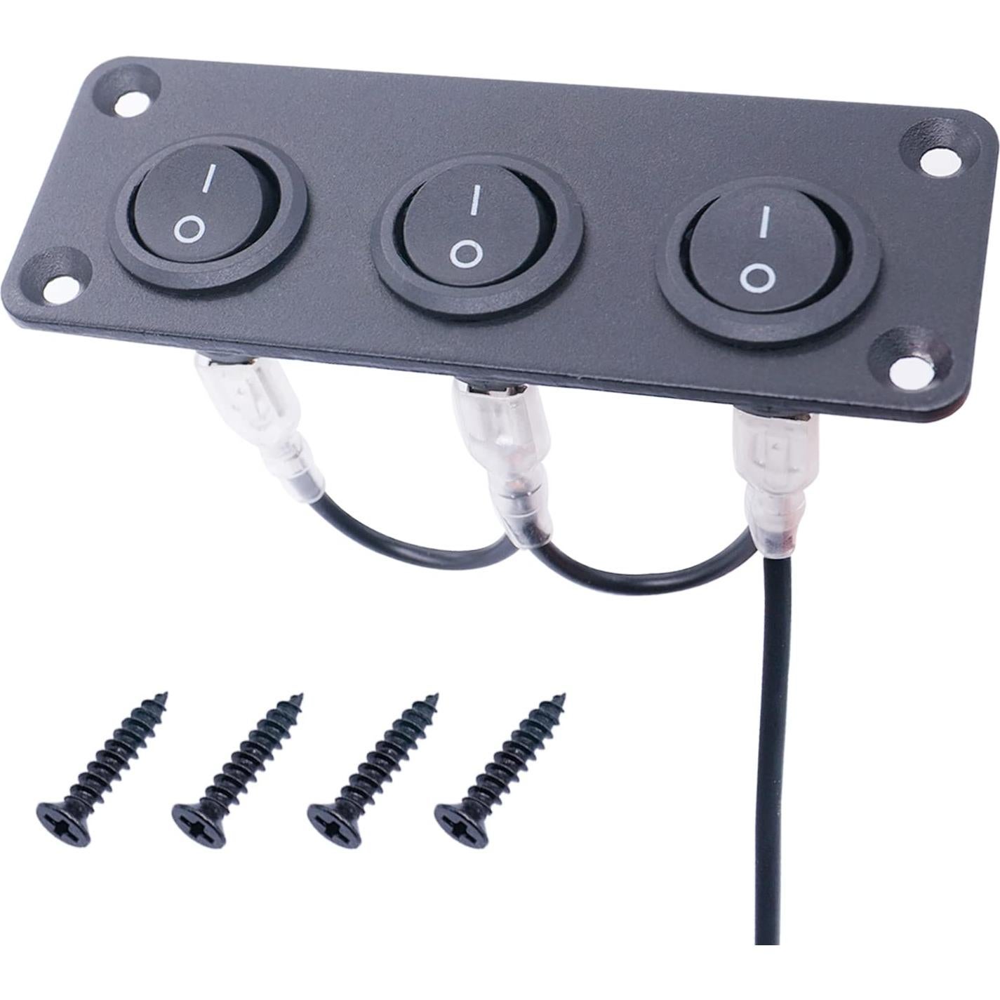 Interruptor Rocker 3 Gang TWTADE 12V ON/OFF 6A/250V