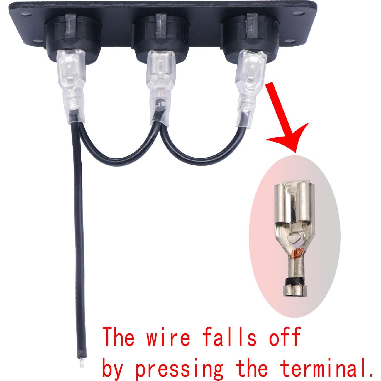 Interruptor Rocker 3 Gang TWTADE 12V ON/OFF 6A/250V