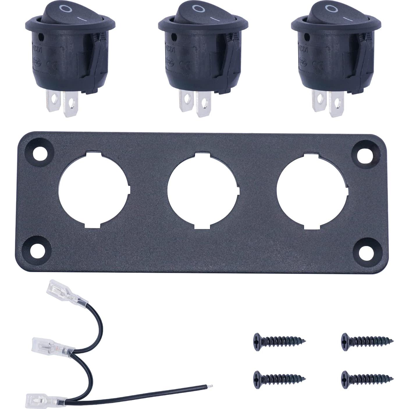 Interruptor Rocker 3 Gang TWTADE 12V ON/OFF 6A/250V