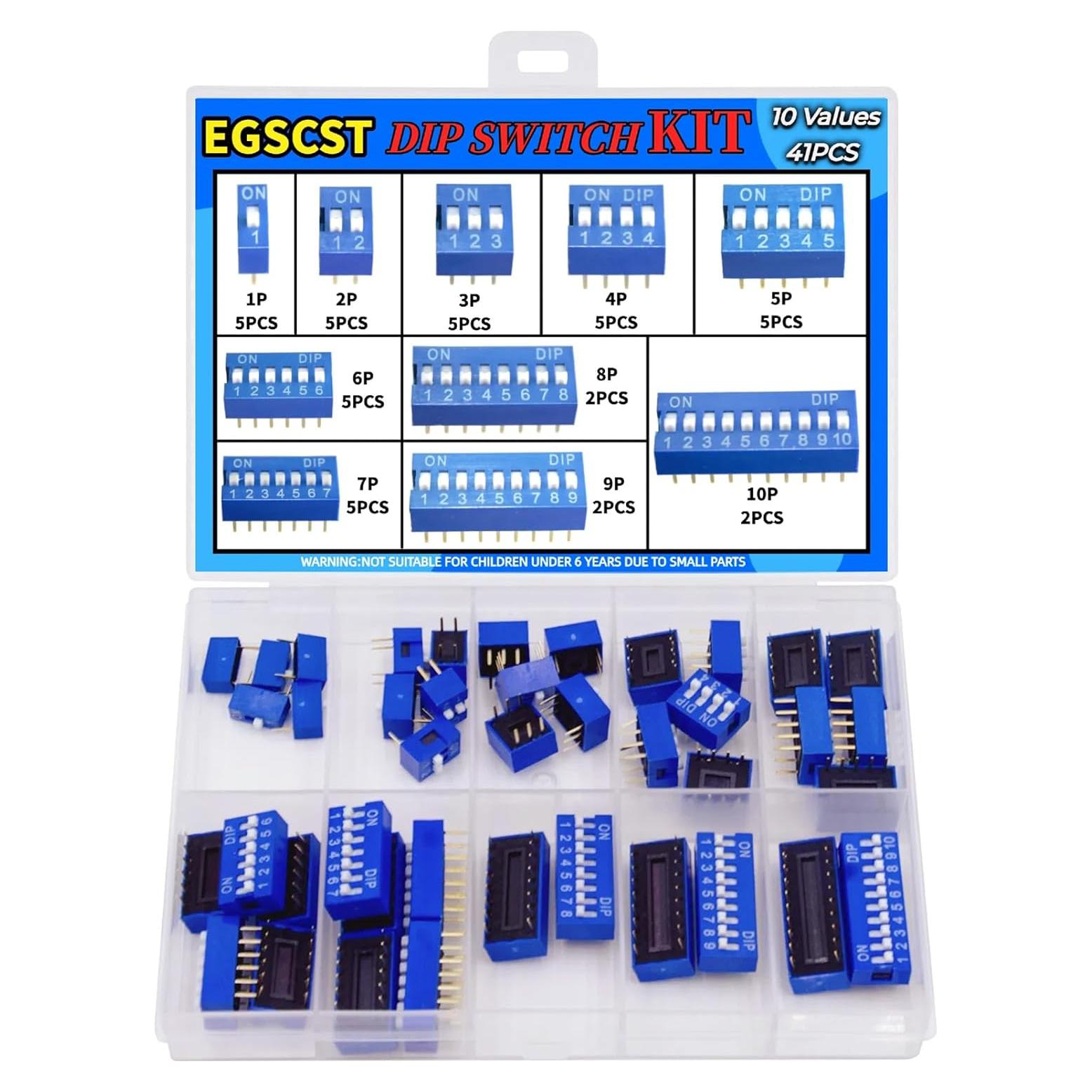 Kit de 41 Interruptores de Palanca Azul EGSCST 1-10 Posición