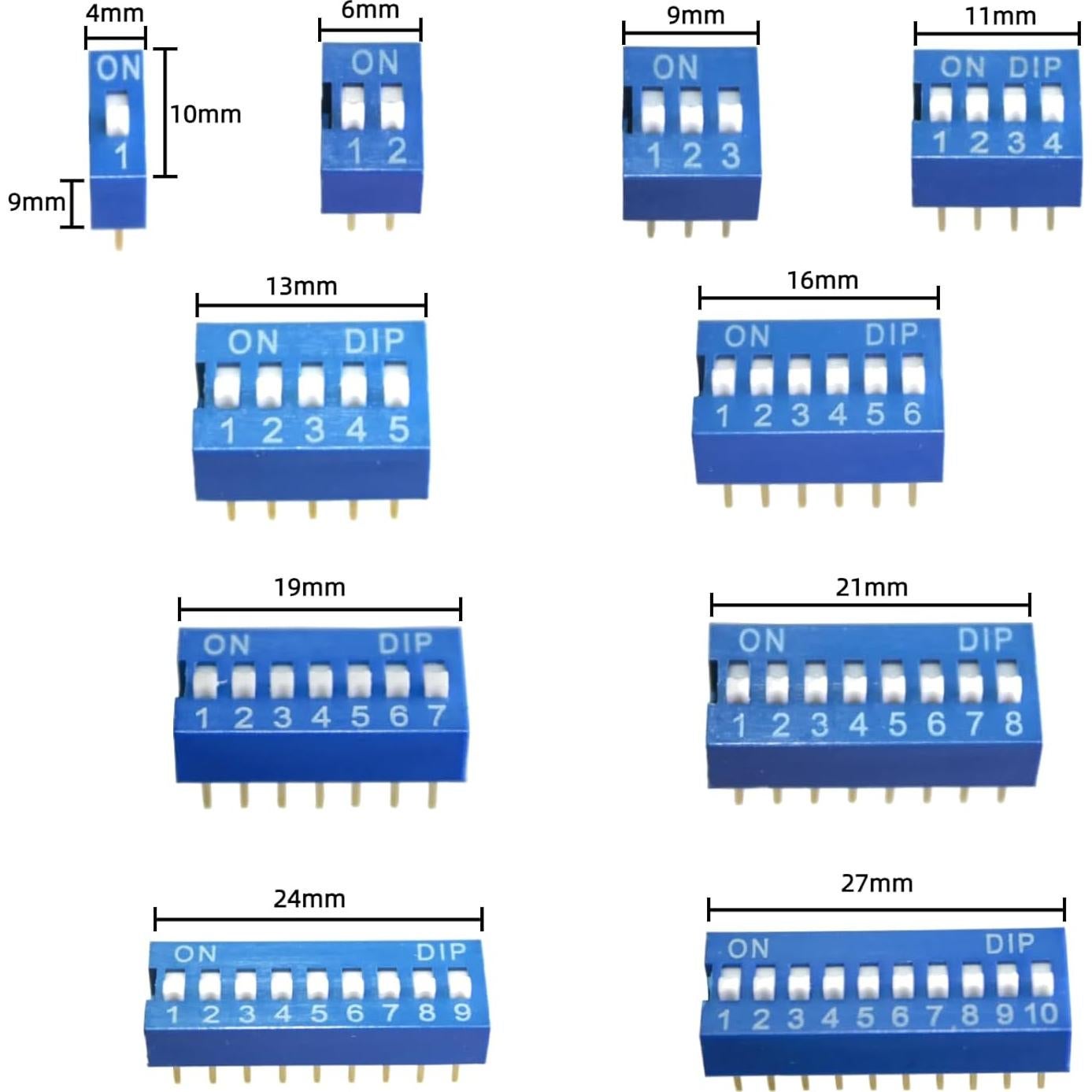Kit de 41 Interruptores de Palanca Azul EGSCST 1-10 Posición
