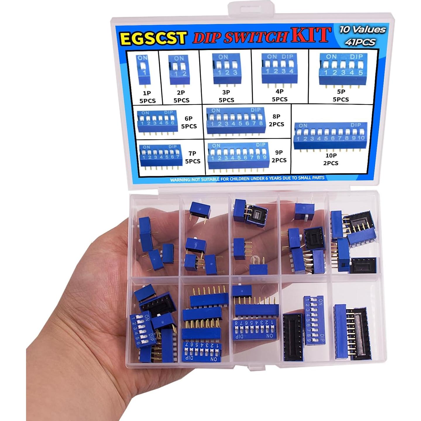 Kit de 41 Interruptores de Palanca Azul EGSCST 1-10 Posición