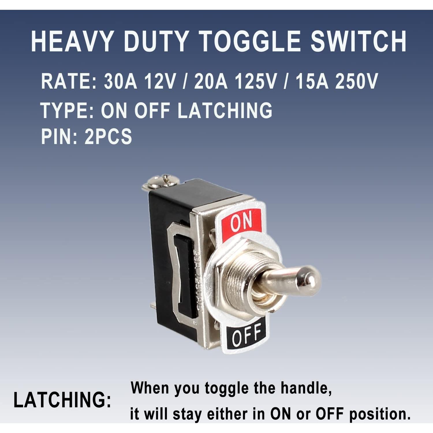 Interruptor de Palanca DMWD 30A 12VDC 2P Negro ON/OFF