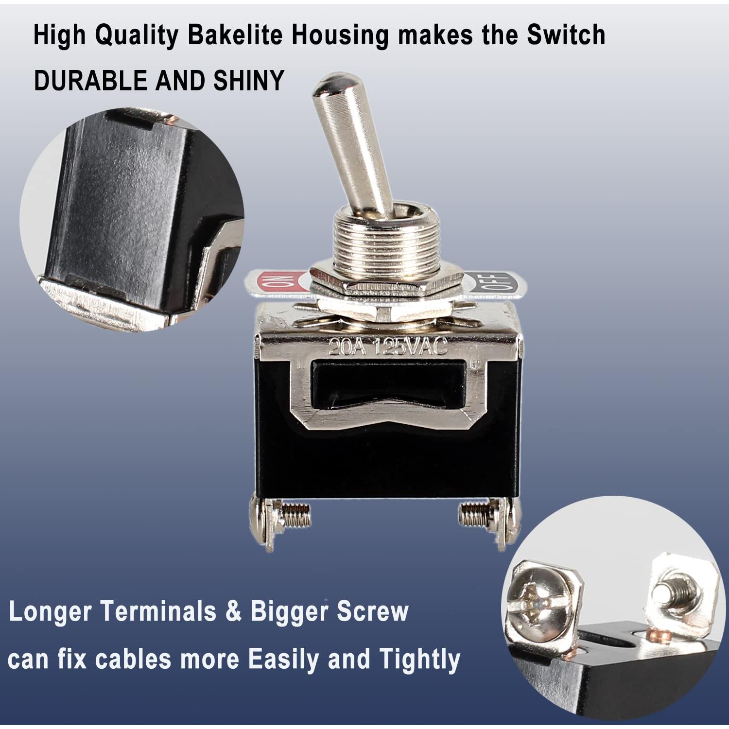 Interruptor de Palanca DMWD 30A 12VDC 2P Negro ON/OFF