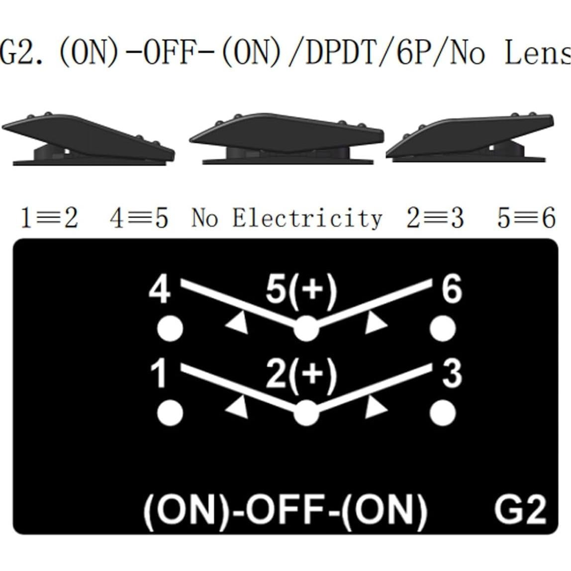 Interruptor de Palanca Momentáneo 12V BANDC 6 Pines DPDT
