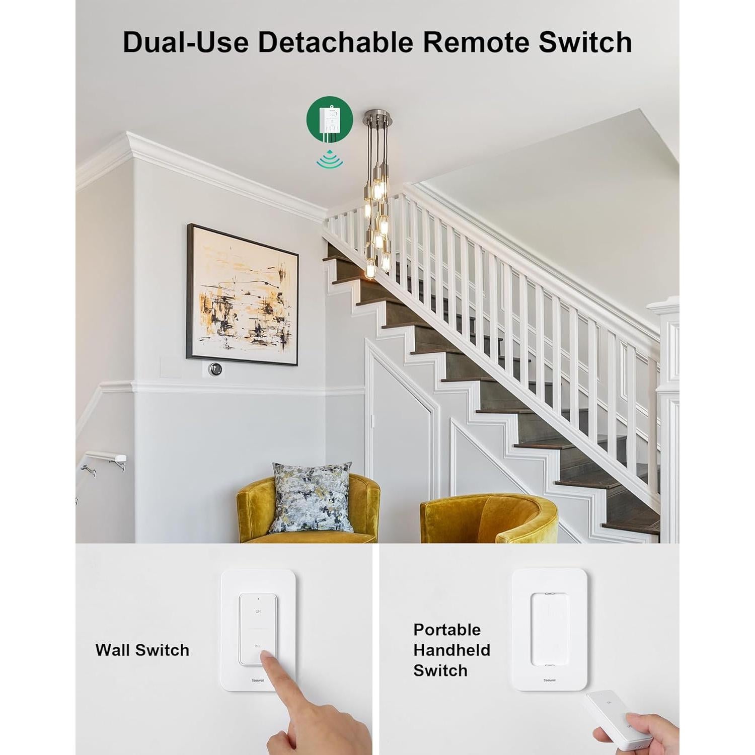 Kit Interruptor Luz Inalámbrico Treewell TWLS11A 200FT