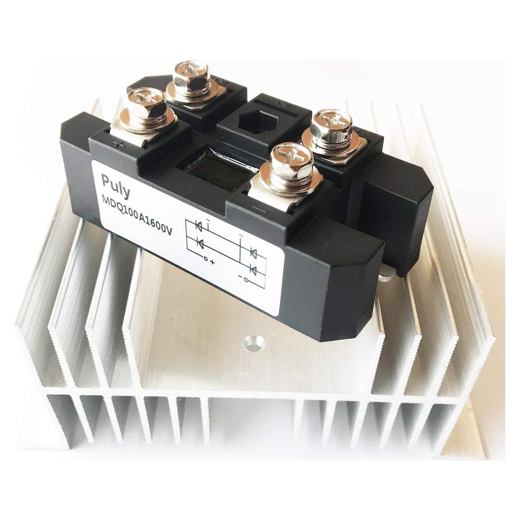 Rectificador de Puente Puly MDQ-100A 100A 1600V con Radiador