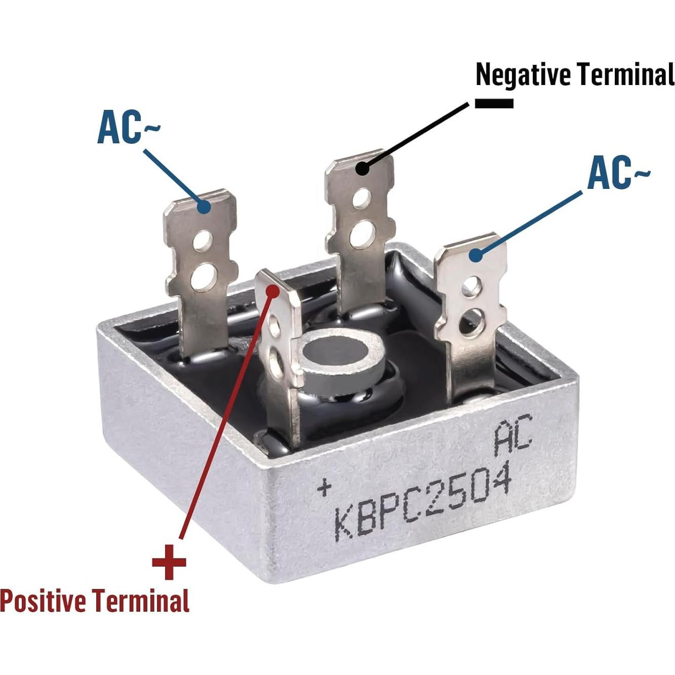 Diodo Rectificador Puente ALLECIN KBPC2504 25A 400V - Paquete de 5