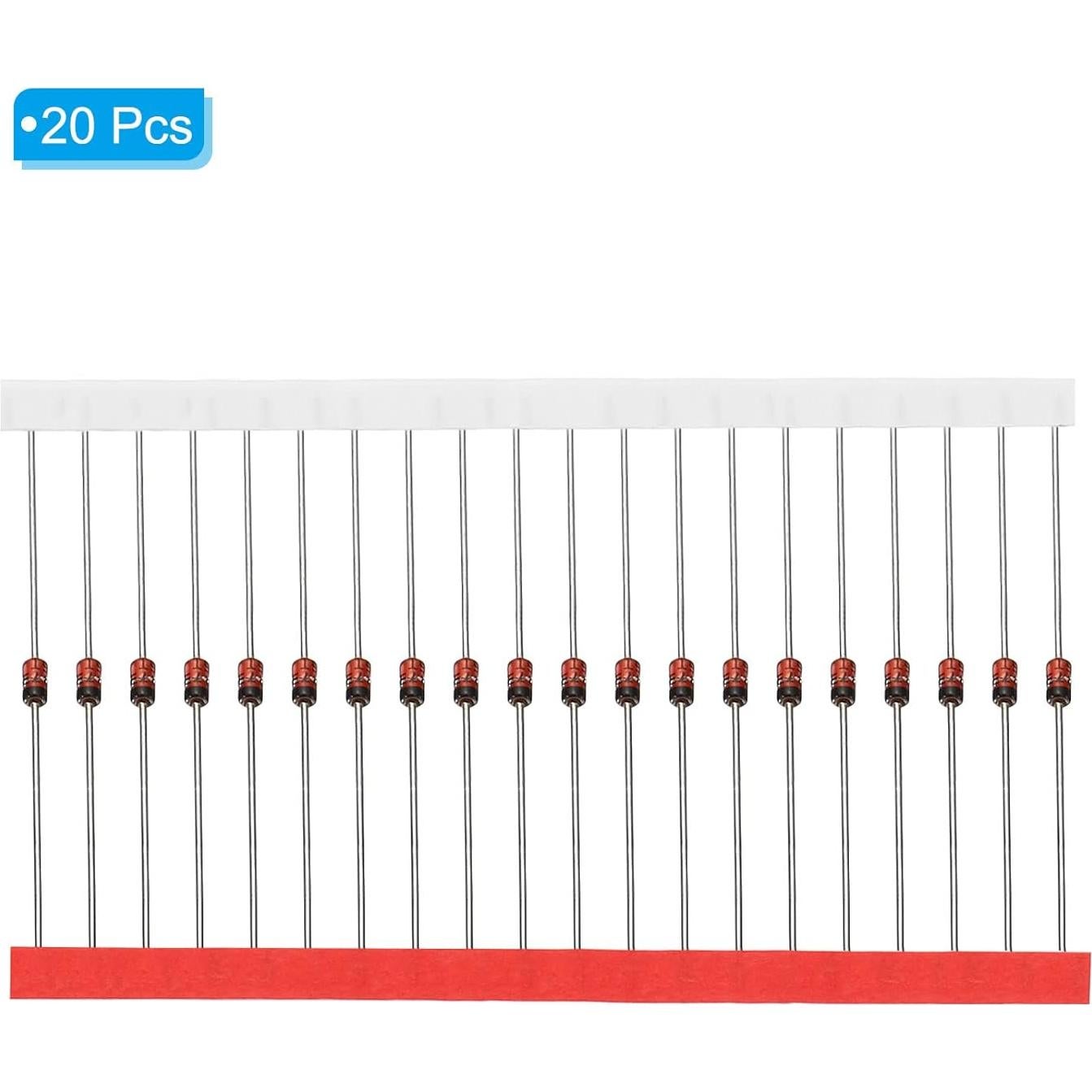Diodo Zener PATIKIL 20 Pcs 9.1V DO-41 1W para Experimentos