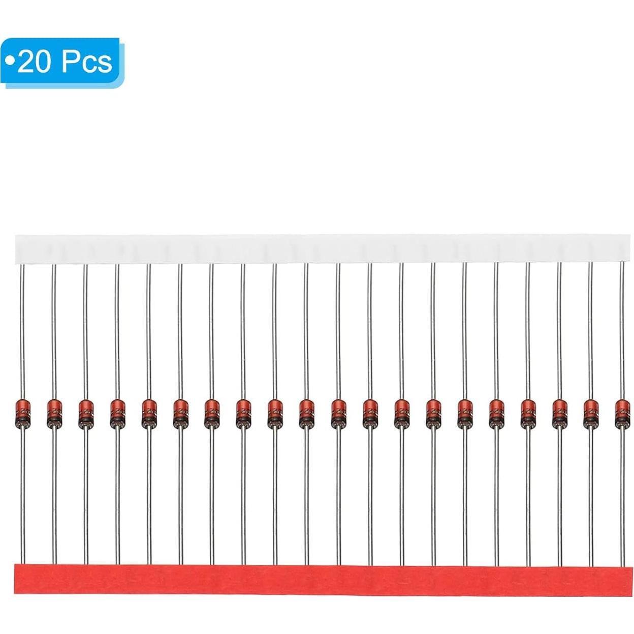 Diodo Zener PATIKIL 20 Pcs 4.7V 1W DO-41 para Experimentos