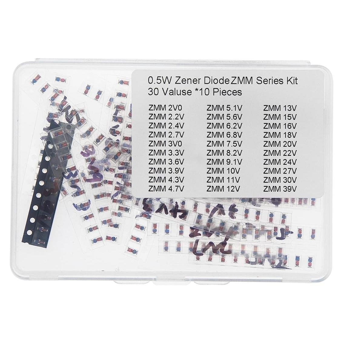 Kit de Diodos Zener Planar HUABAN 30 Valores 10 Piezas 0.5W
