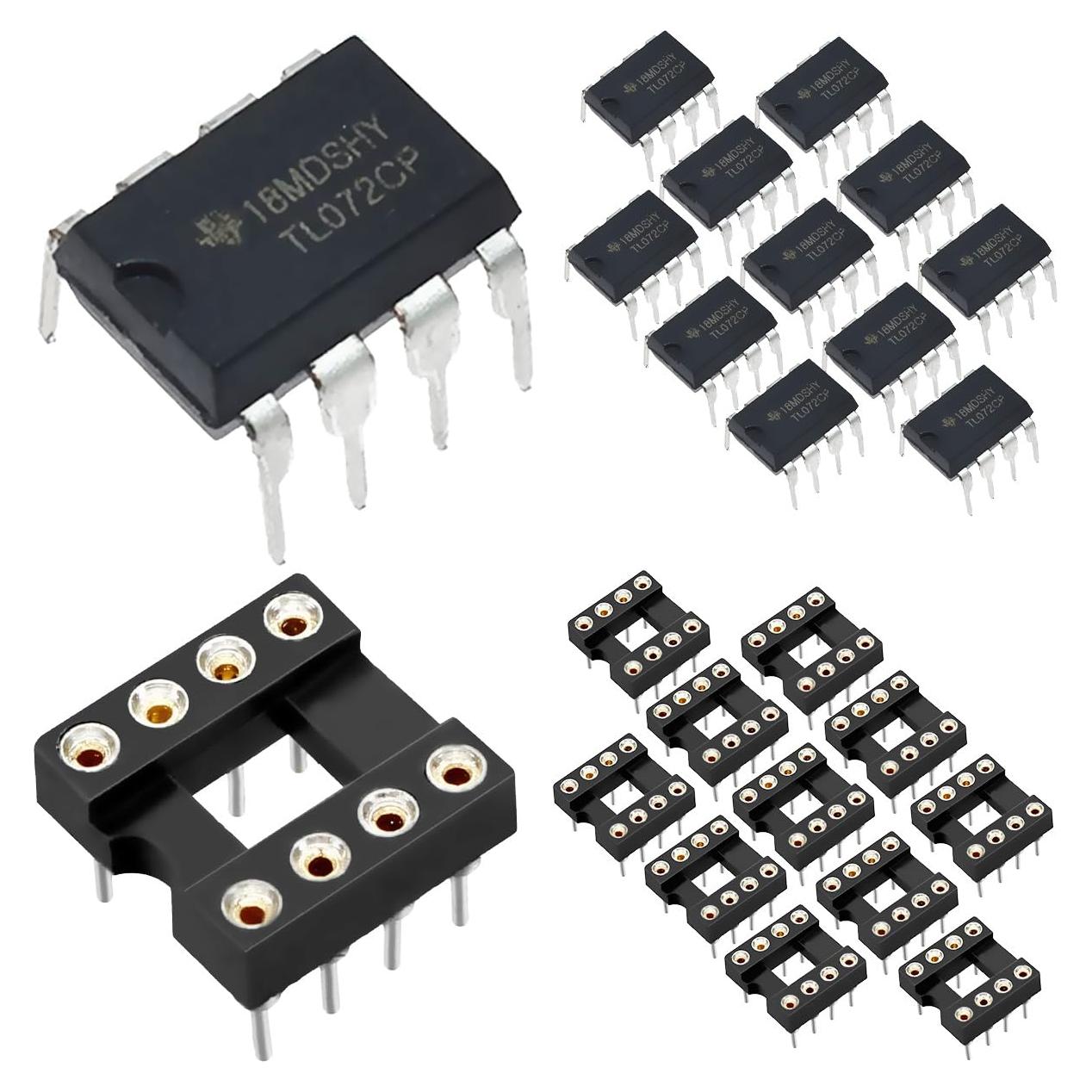 Amplificador Operacional TL072CP DAOKAI Paquete de 12