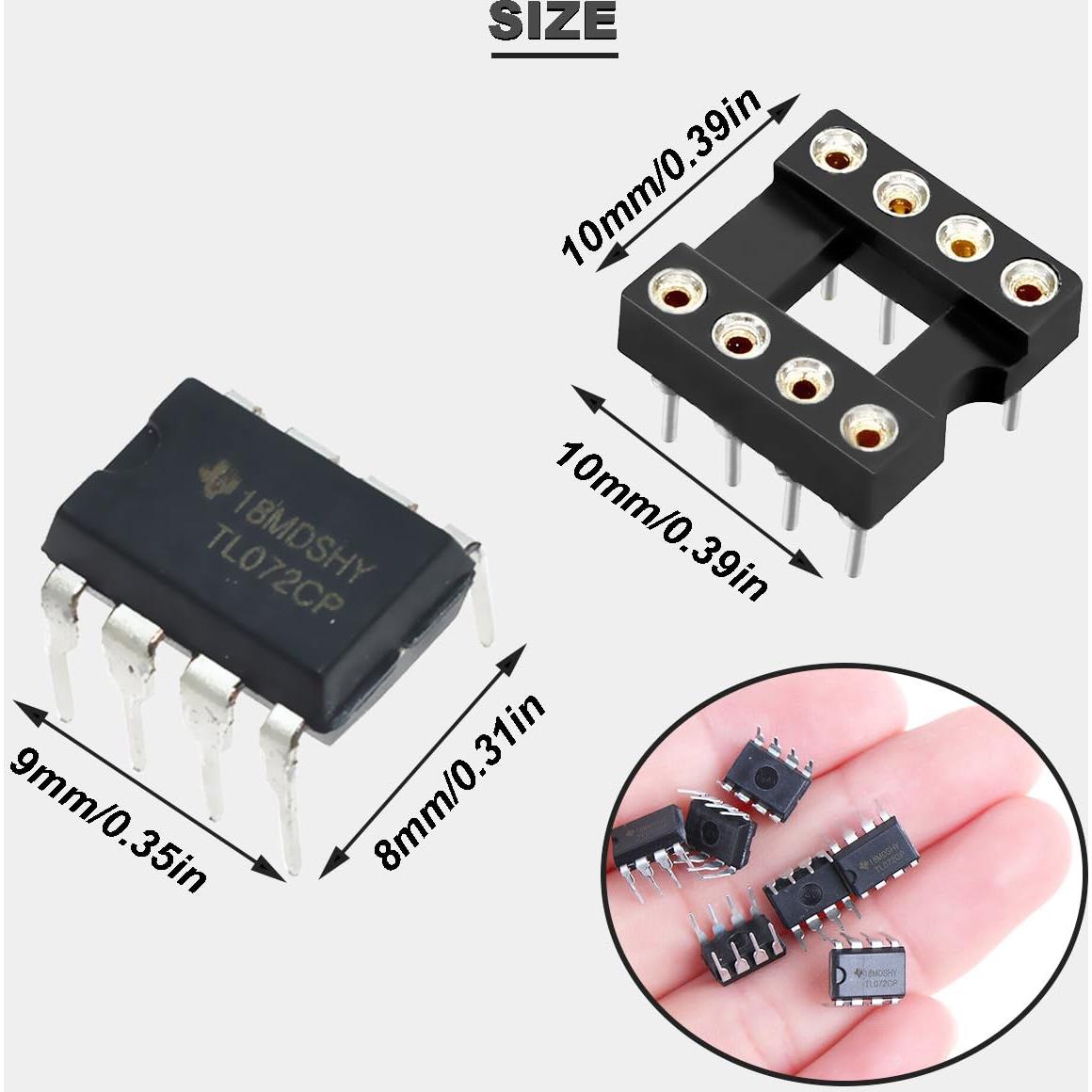 Amplificador Operacional TL072CP DAOKAI Paquete de 12