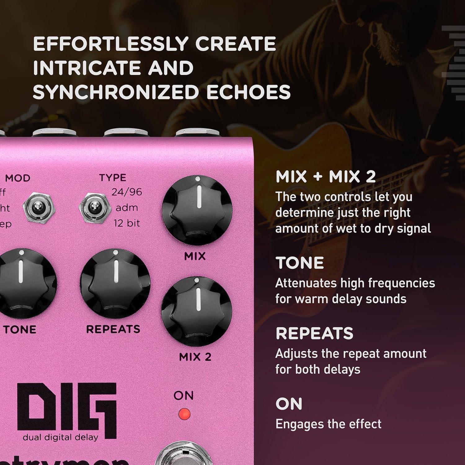 Pedal de Efectos Strymon DIG V2 Retardo Digital Doble Rosa