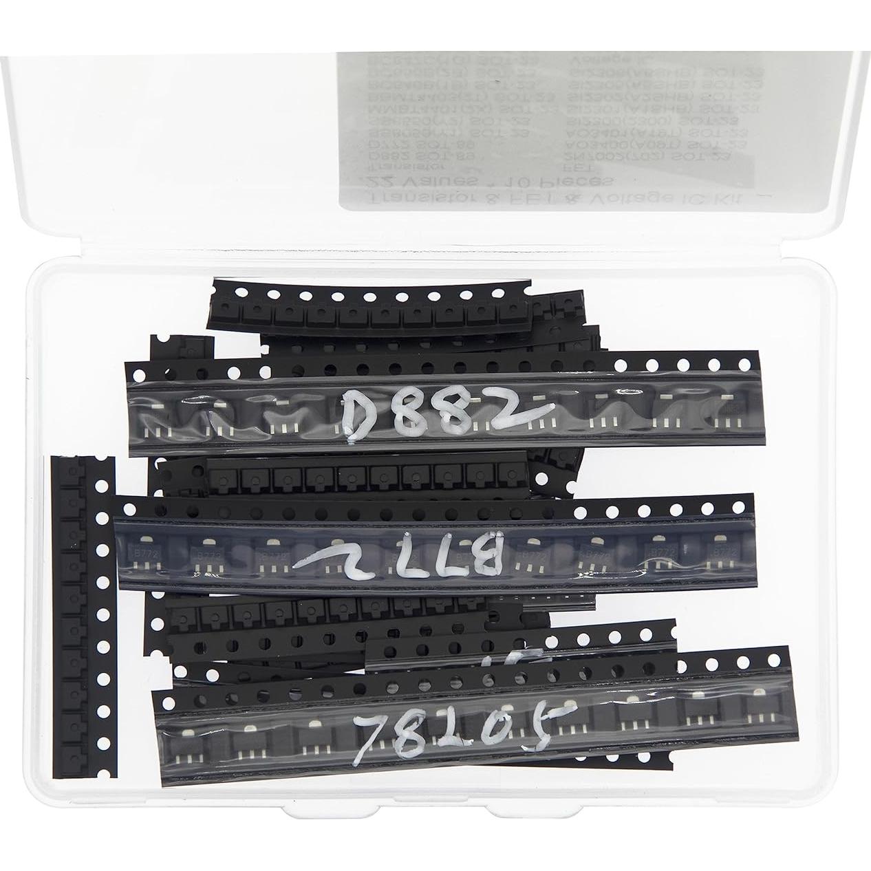 Kit de Transistores SMD y FET HUABAN 22 Valores 10 Piezas