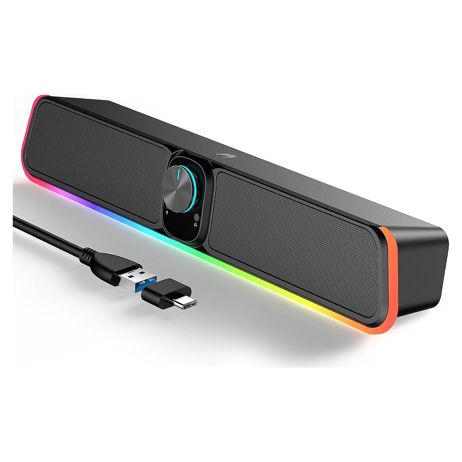 Barra de Sonido USB Bluetooth BUSP-HYY E-3568 con RGB 2.0