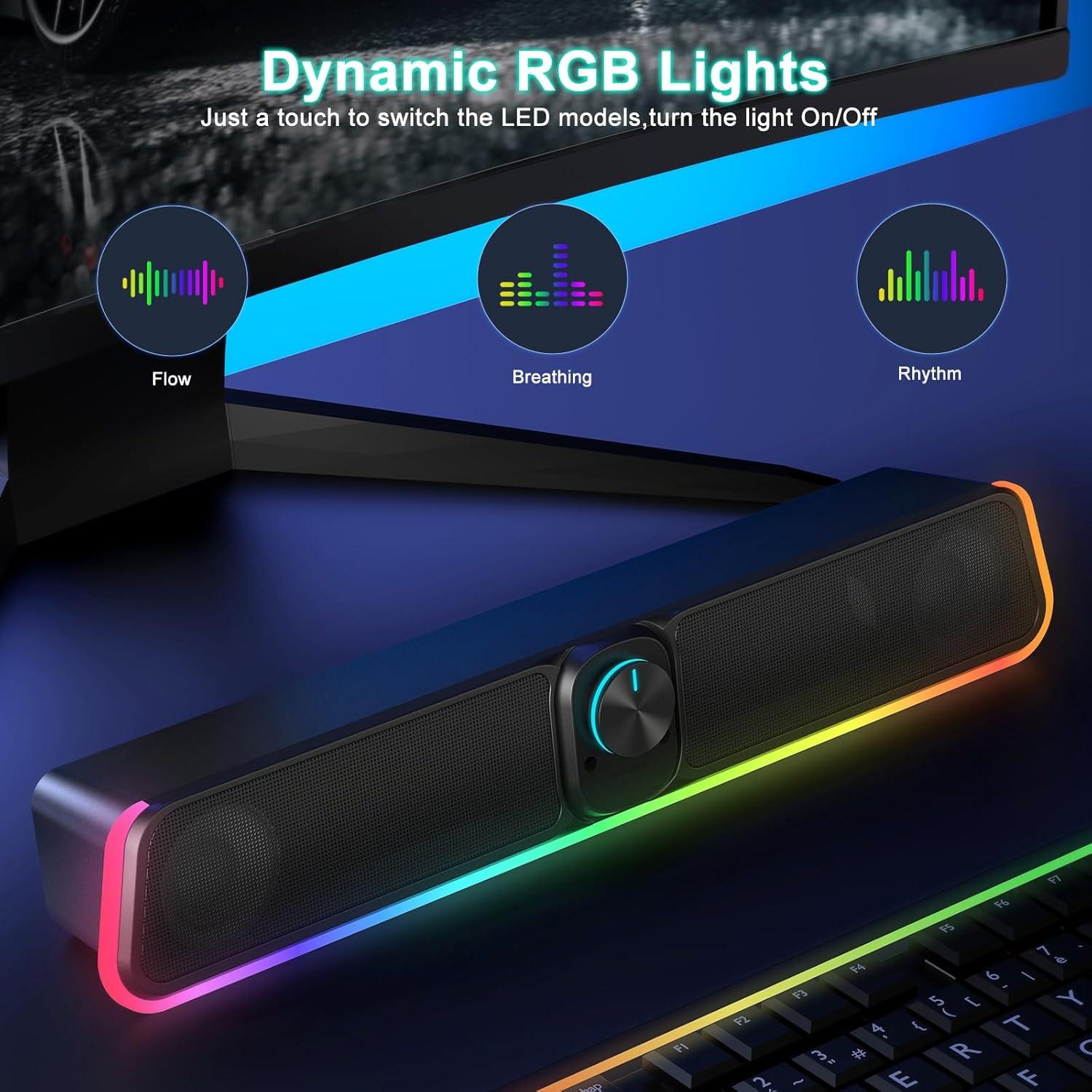 Barra de Sonido USB Bluetooth BUSP-HYY E-3568 con RGB 2.0