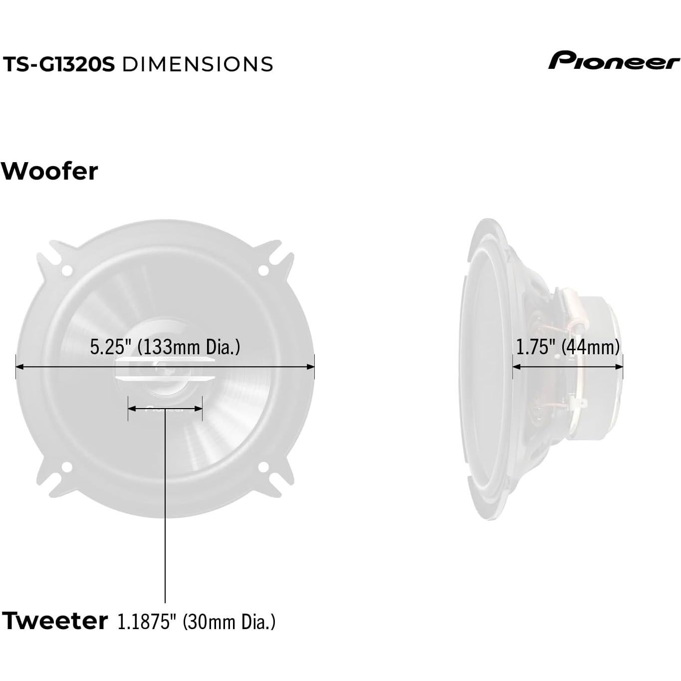 Altavoces de Coche Pioneer TS-G1320S 5.25" 2-Vías 250W