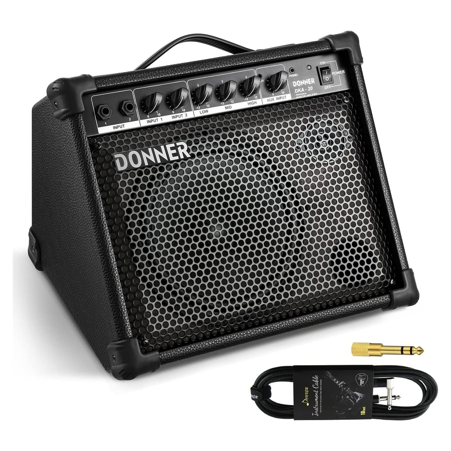 Amplificador de Teclado Donner DKA-20 20W con Auxiliar y 2 Canales