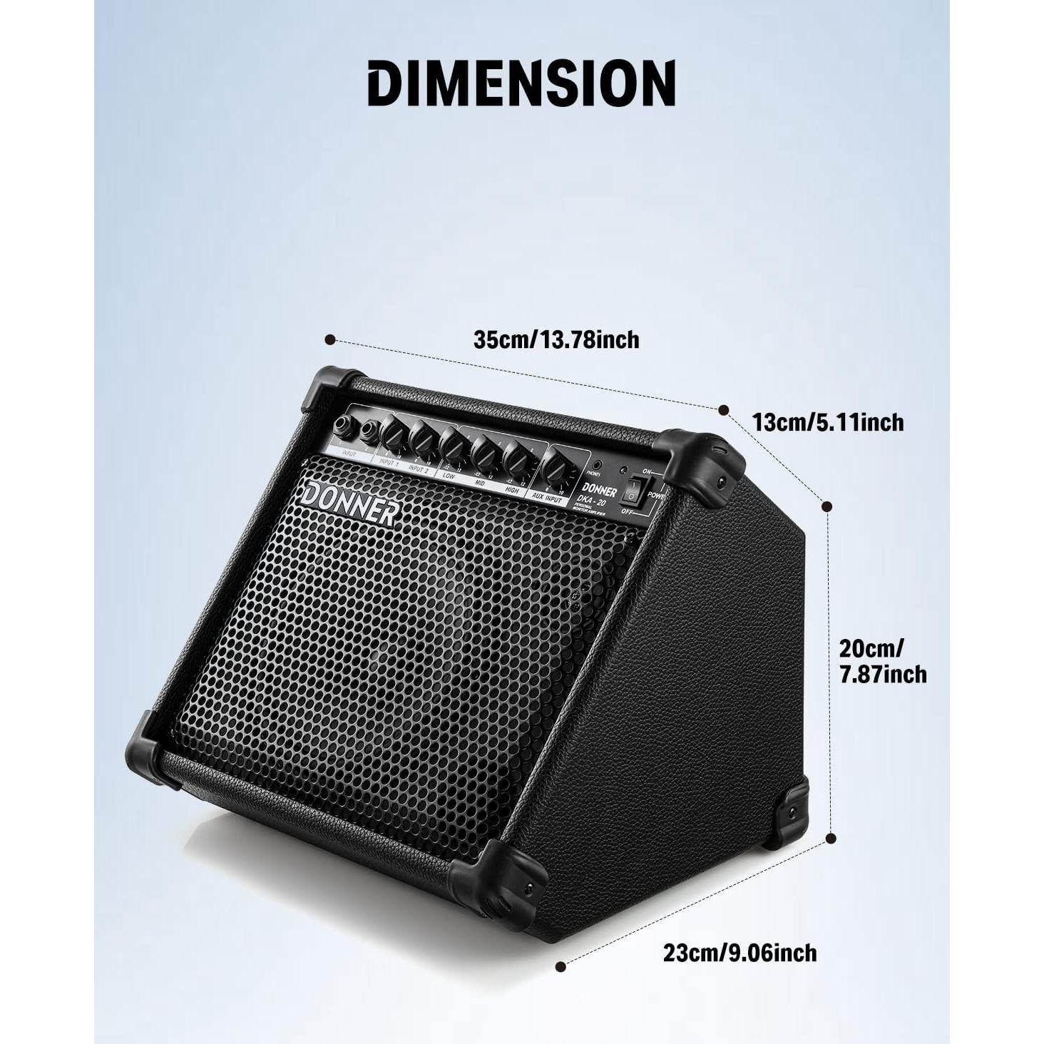 Amplificador de Teclado Donner DKA-20 20W con Auxiliar y 2 Canales