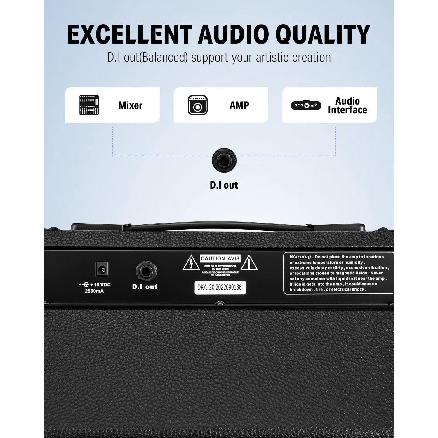 Amplificador de Teclado Donner DKA-20 20W con Auxiliar y 2 Canales