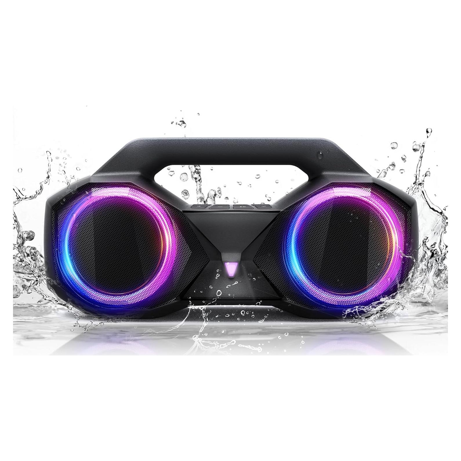 Altavoz Bluetooth OZJ-001 80W Impermeable con Bajo y RGB