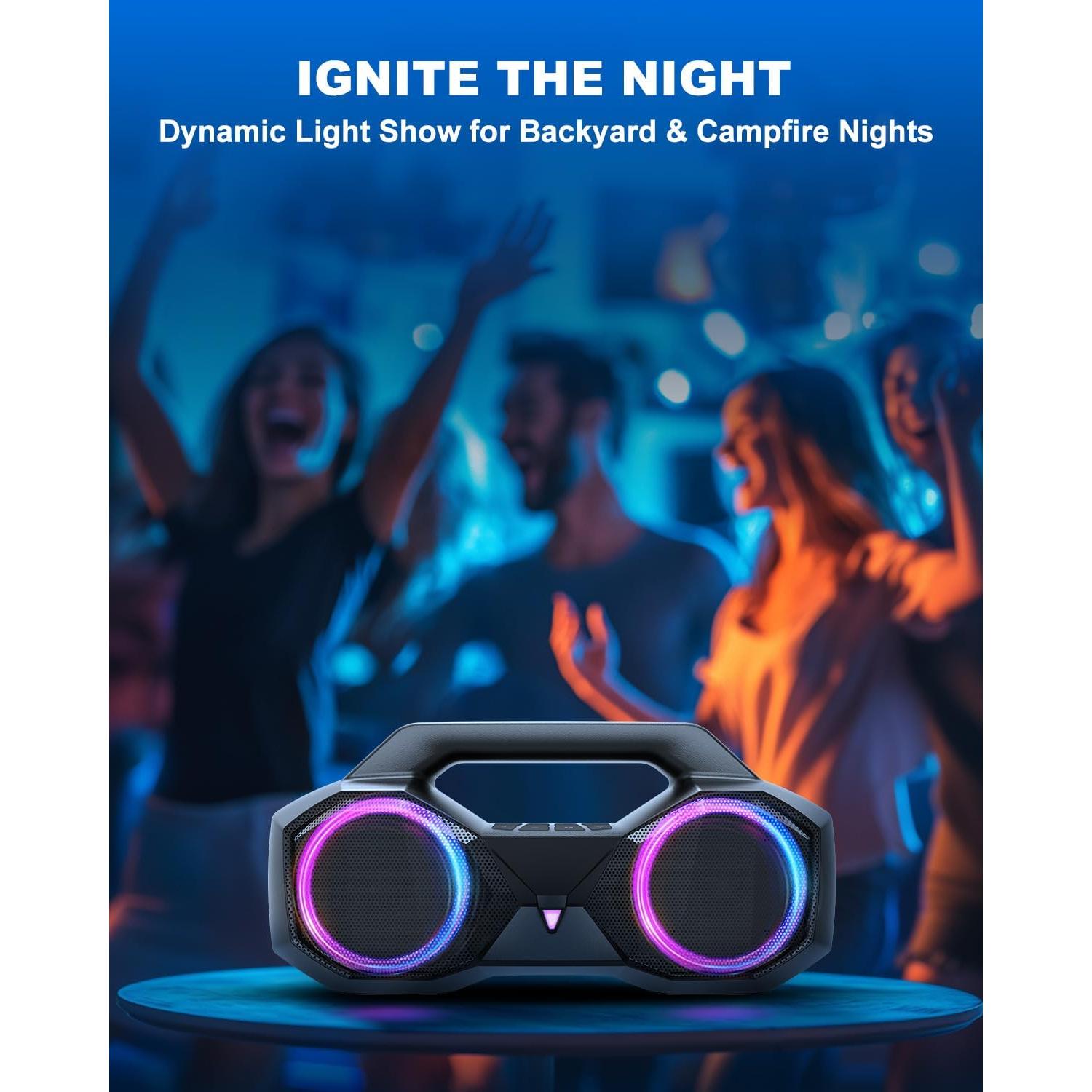 Altavoz Bluetooth OZJ-001 80W Impermeable con Bajo y RGB