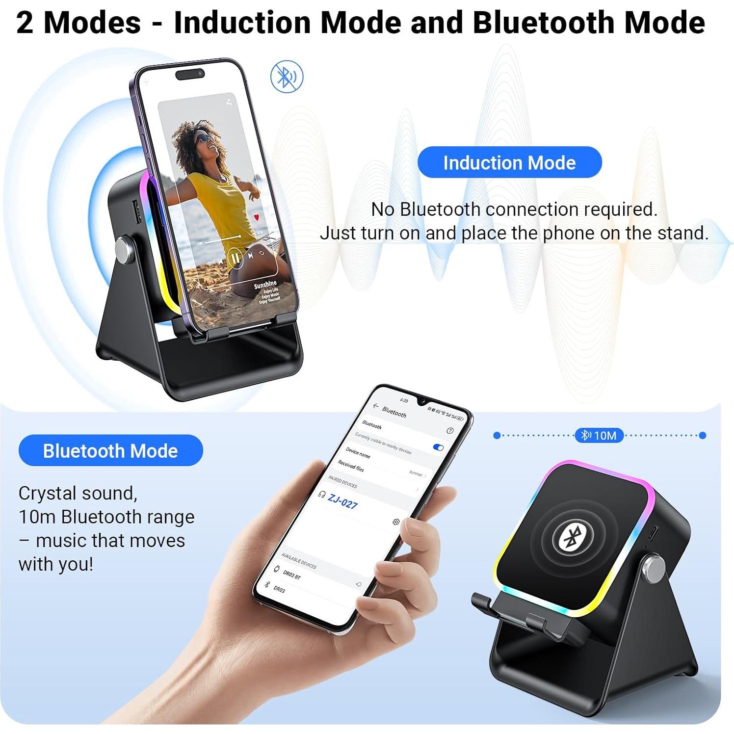 Altavoz Inducción AIKELA ZJ-027 Bluetooth 5.3 5 en 1 Negro