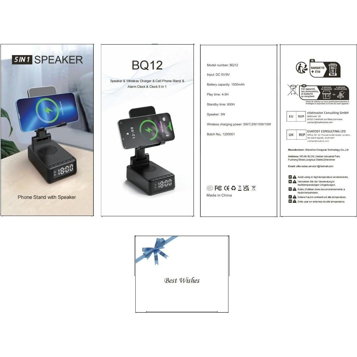 Soporte para Teléfono Celular WamGra 5-en-1 con Altavoz Bluetooth