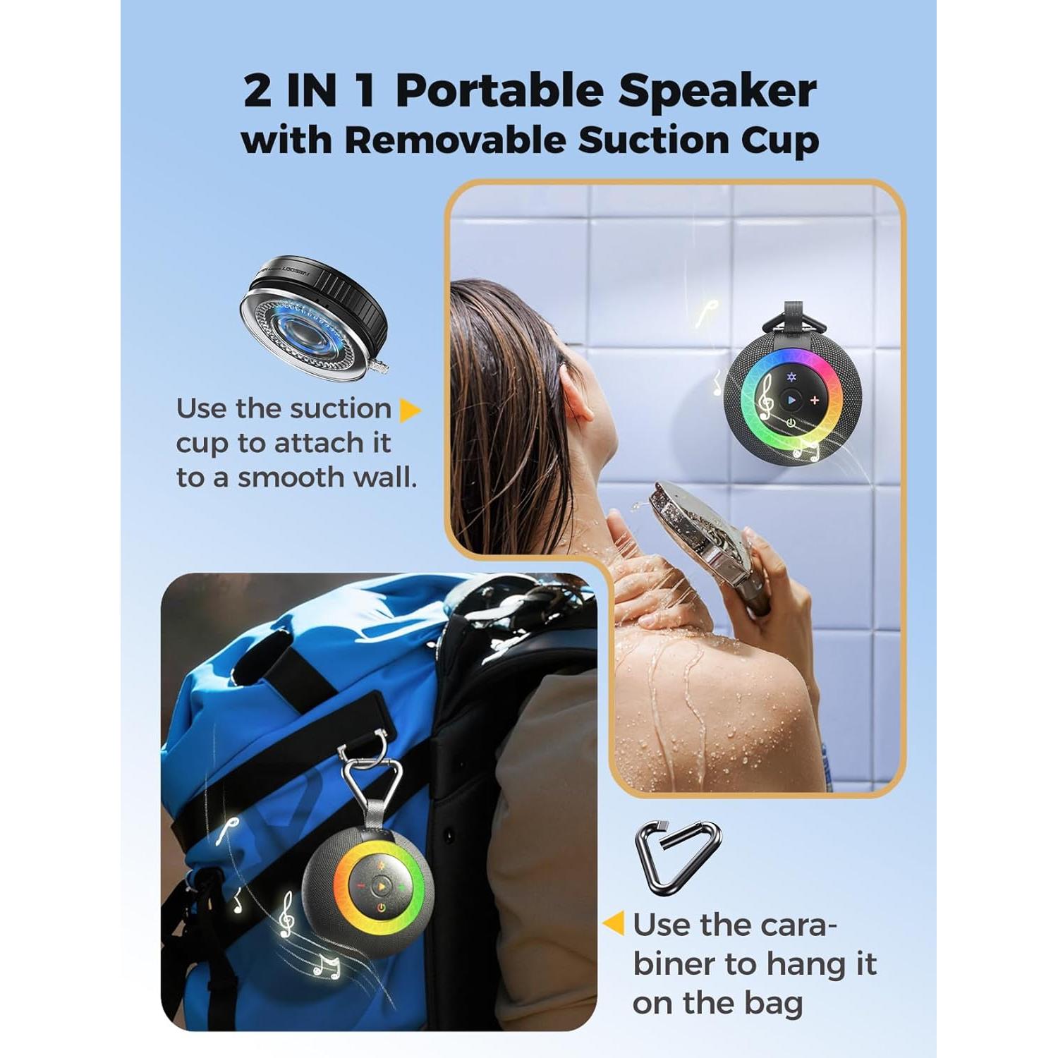 Altavoz Bluetooth Portátil DB F33 Impermeable 360° Negro