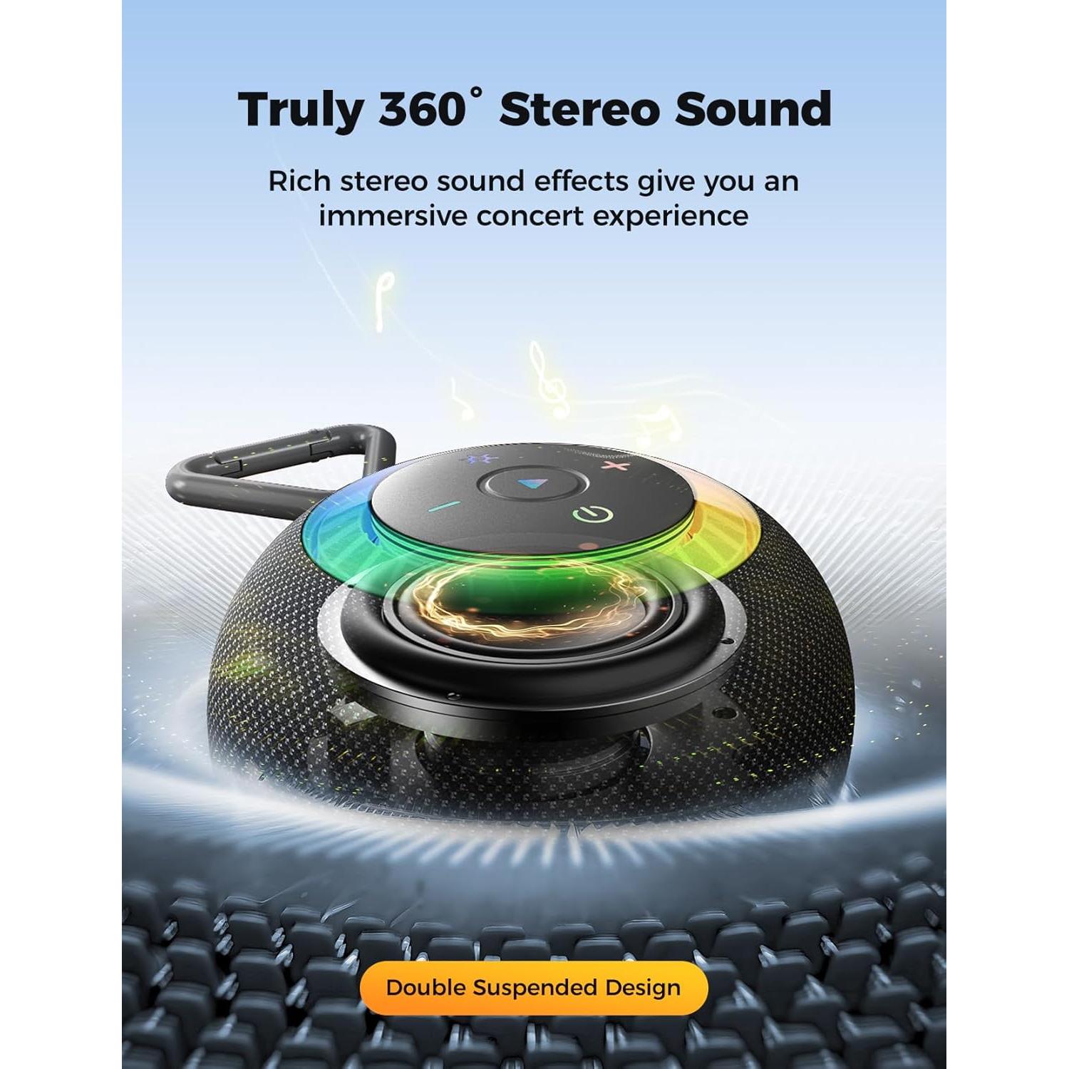 Altavoz Bluetooth Portátil DB F33 Impermeable 360° Negro